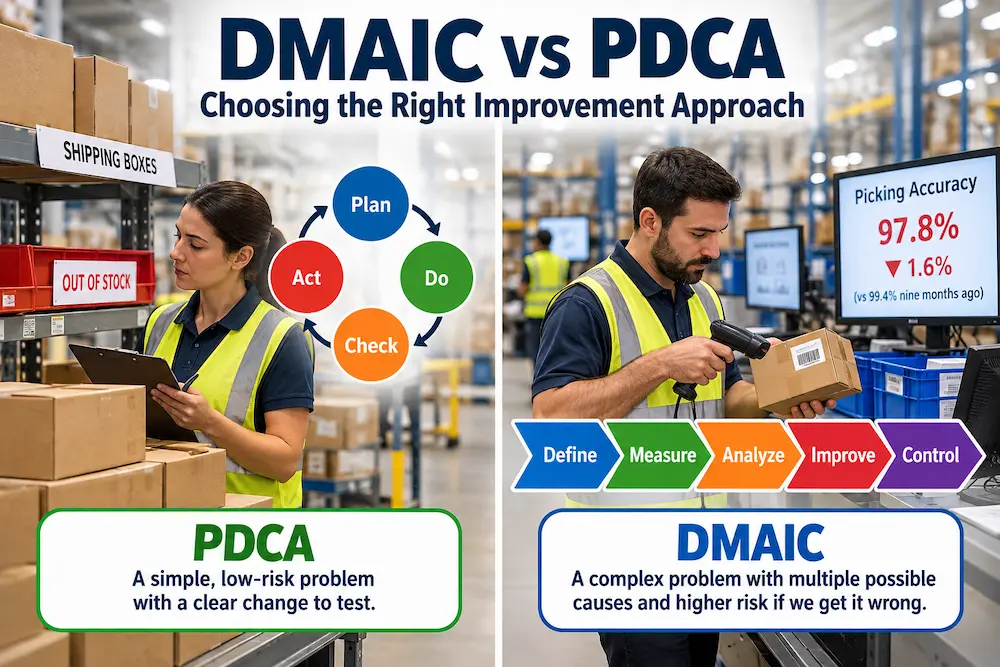 DMAIC vs PDCA: Choosing the Right Improvement Approach